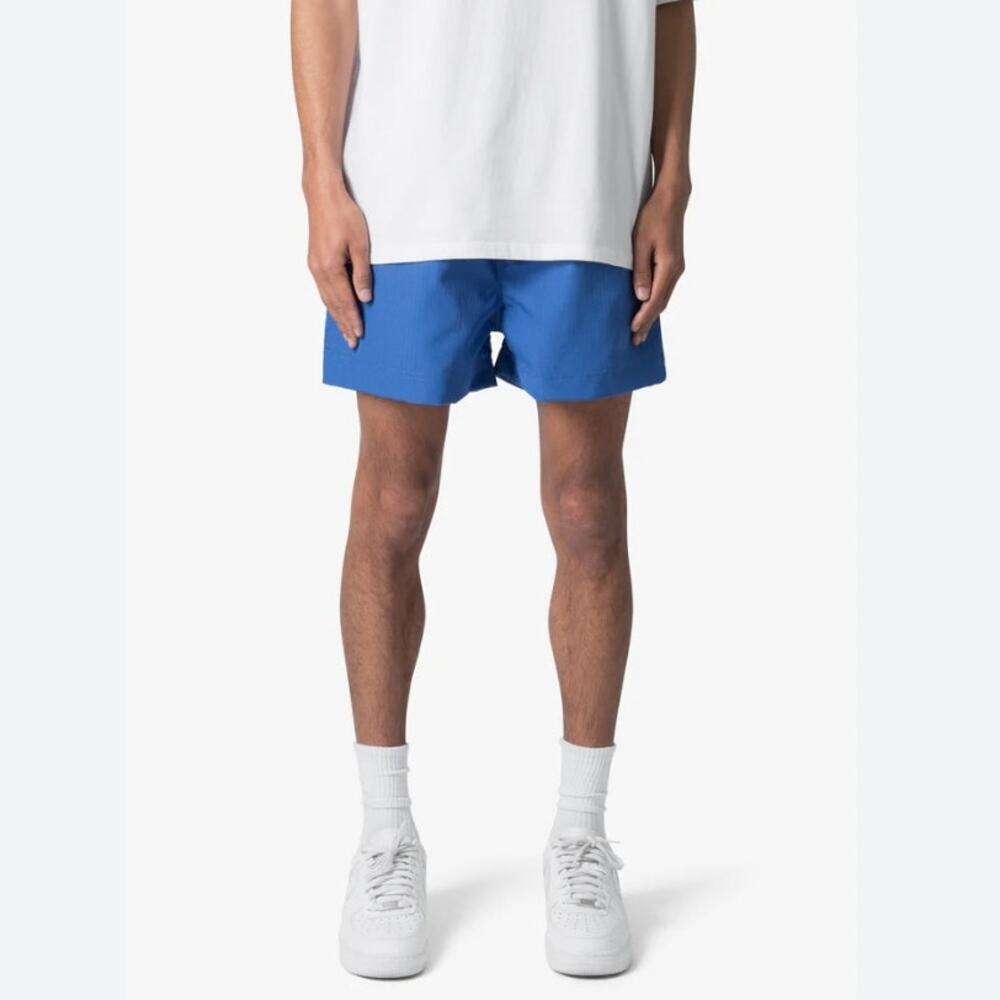 MNML Summer Shorts Mens Large Blue Lightweight Elastic Waist Drawstring NEW